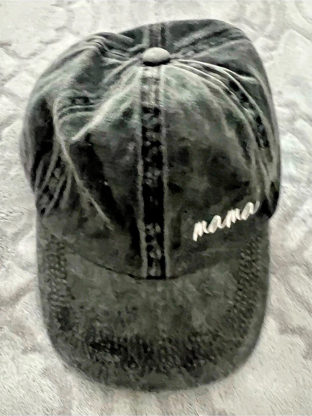 MAMA Black Distressed Baseball Cap One Size